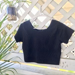 Cotton On black textured crop top